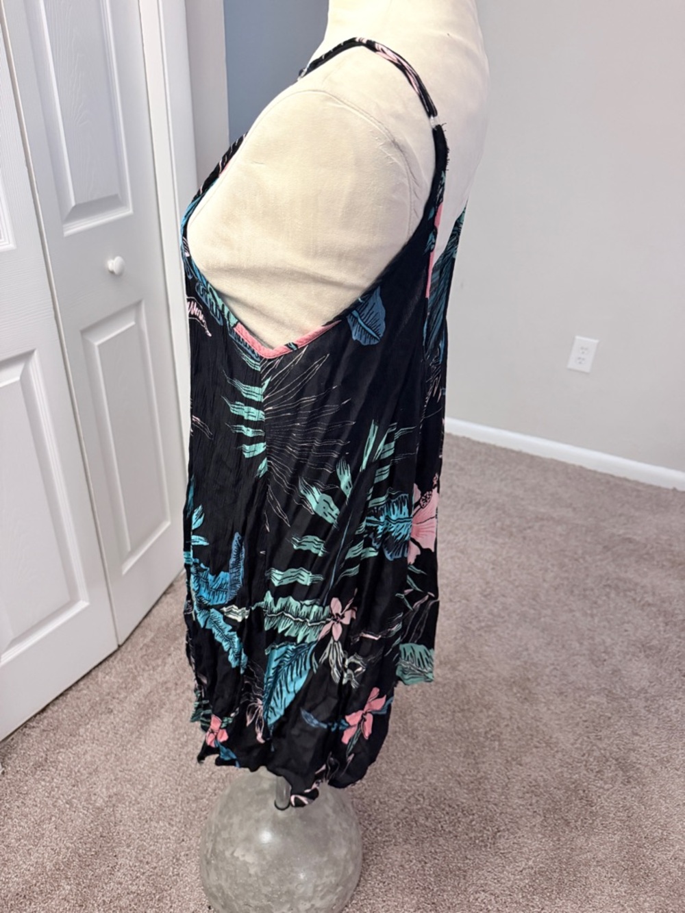 Lagaci Tropical Floral Lace-Up Tank Top đ´ Boho Flowy Cami XL - Picture 4 of 7